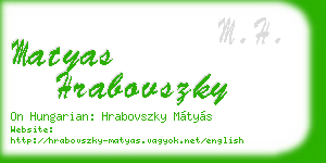 matyas hrabovszky business card