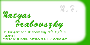 matyas hrabovszky business card